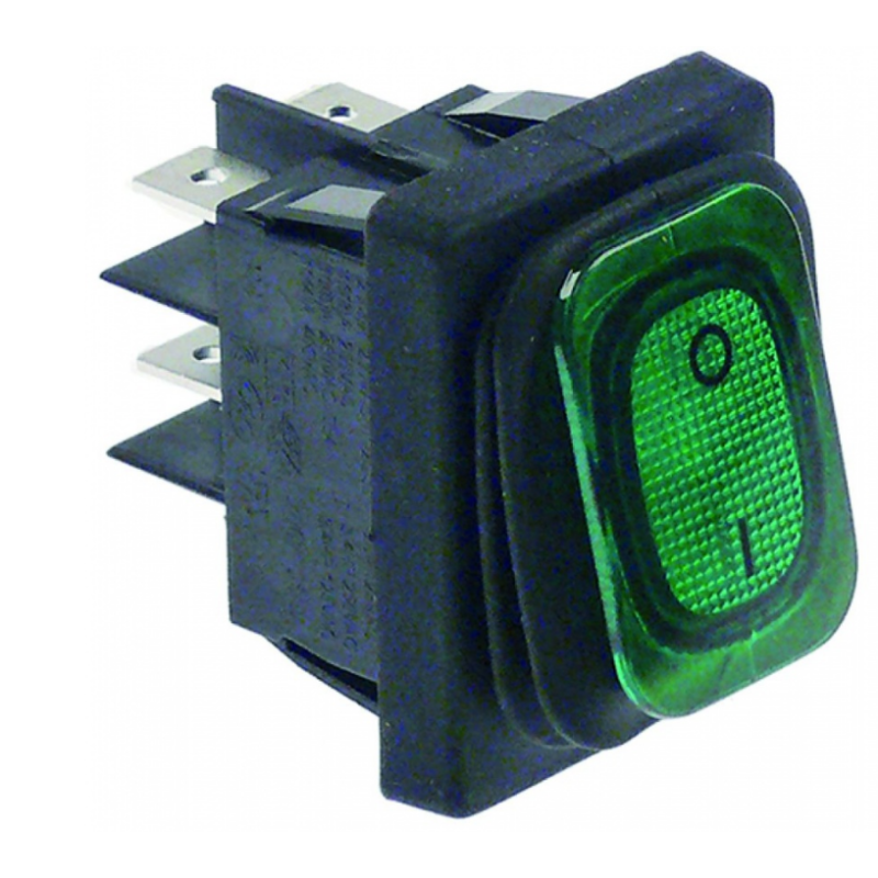 Interruptor basculante medida de montaje 30x22mm verde Interruptor basculante medida de montaje 30x22mm verde