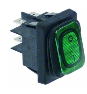 Interruptor basculante medida de montaje 30x22mm verde