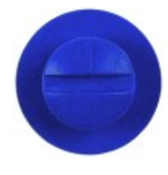 Pomo ø 22,5mm eje ø 6x4mm azul para termostato