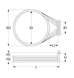 Resistencia 4900W 230V Ø235mm | Unox
