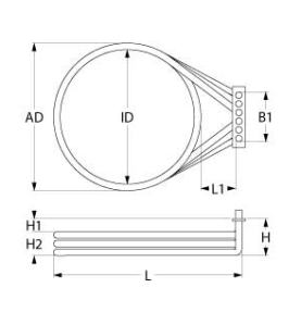Resistencia 4900W 230V Ø235mm | Unox