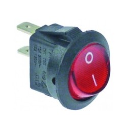 Interruptor basculante medida de montaje 20mm rojo 1no 250v horeca