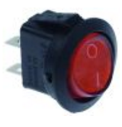 Interruptor basculante montaje ø 20mm rojo 1no 250v 6a