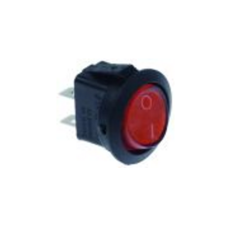 Interruptor basculante montaje ø 20mm rojo 1no 250v 6a