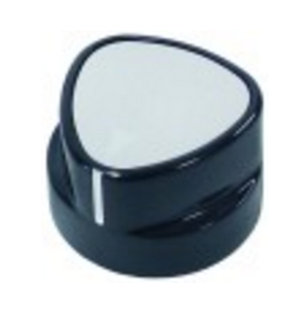 Pomo marca cero ø 48mm eje ø 6x4,6mm plata/negro
