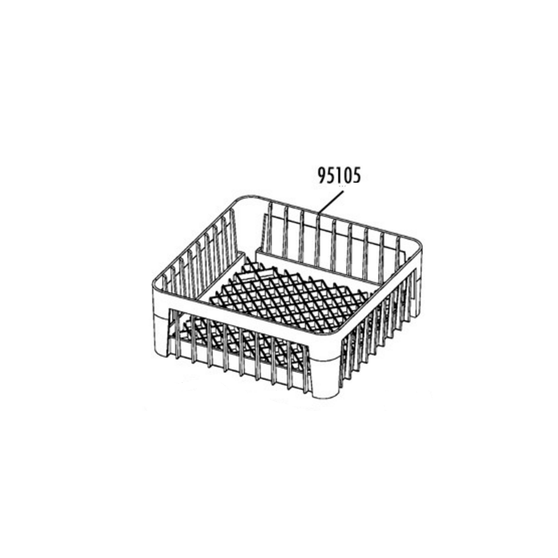 Cesto vasos 350x350x150mm plastico v-35