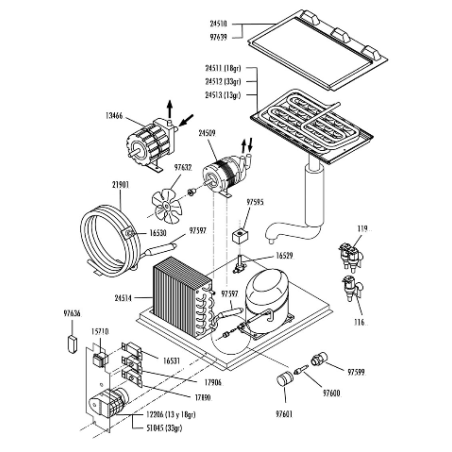 Tapa evaporador fabricador hielo