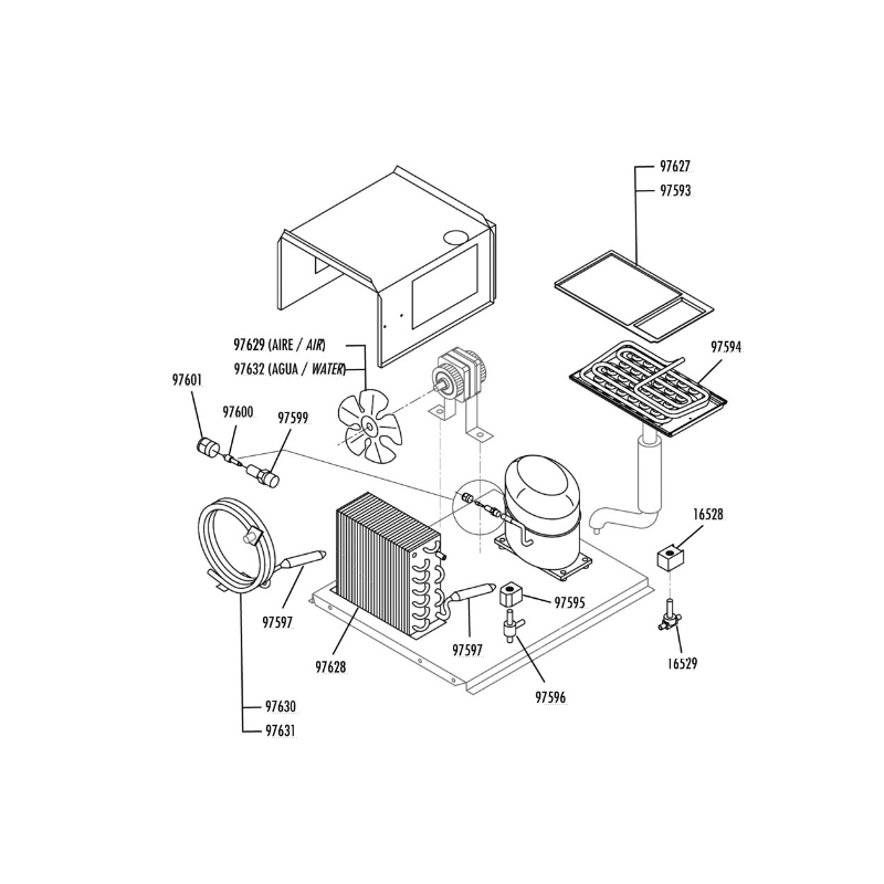 Turbina motor fabricador hielo