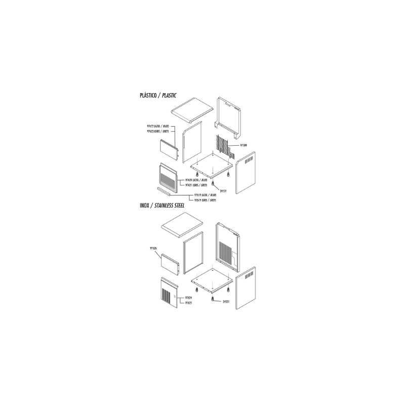 Panel inferior frontal rejilla cb184