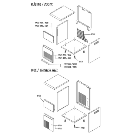 Panel inferior frontal rejilla cb184