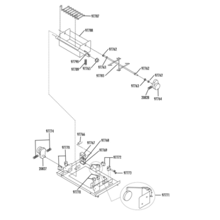 Eje palas cuba if30 fabricador hielo