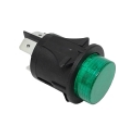 Pulsador verde Ø25mm 230v bipolar