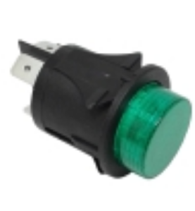 Pulsador verde Ø25mm 230v bipolar