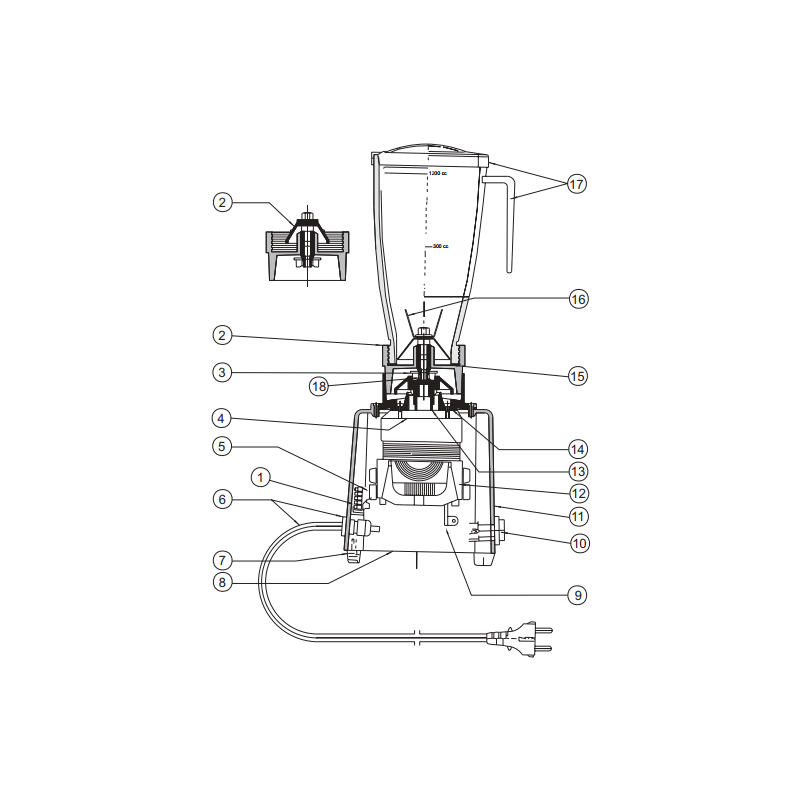 Soporte acoplamiento motor batidor tb-1000 sammic