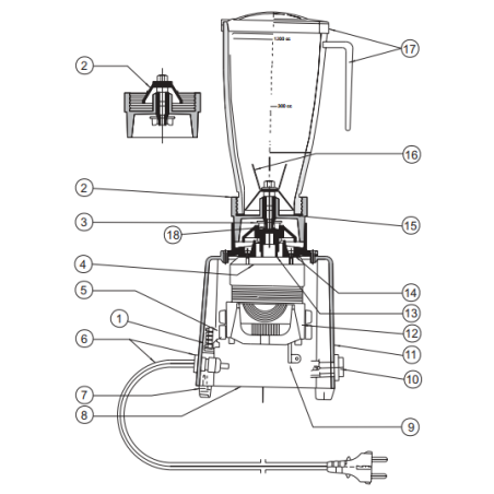 Soporte acoplamiento motor batidor tb-1000 sammic