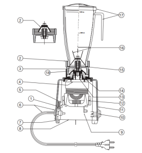 Soporte acoplamiento motor batidor tb-1000 sammic