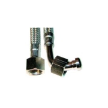 Manguera flexible inox 1.5m codo 3/8x3/8 h-h mairali