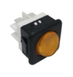 Pulsador ambar 25x25mm 230v 16a tecla redonda