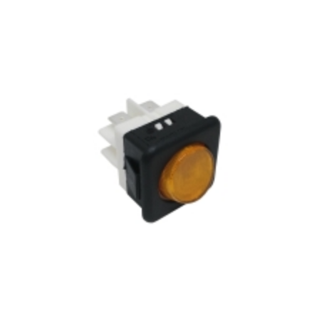 Pulsador ambar 25x25mm 230v 16a tecla redonda