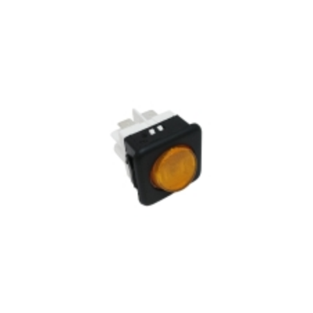 Interruptor ambar tecla redonda 230v 25x25mm