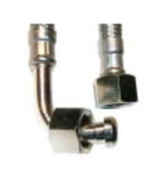 Manguera flexible inox 0.5m acodada 3/8x3/8