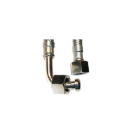 Manguera flexible inox 0.5m acodada 3/8x3/8