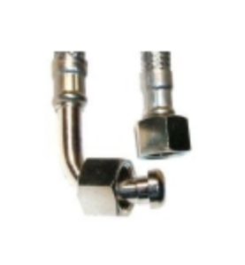 Manguera flexible inox 0.5m acodada 3/8x3/8