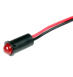 Piloto rojo Ø6mm 12v con cable