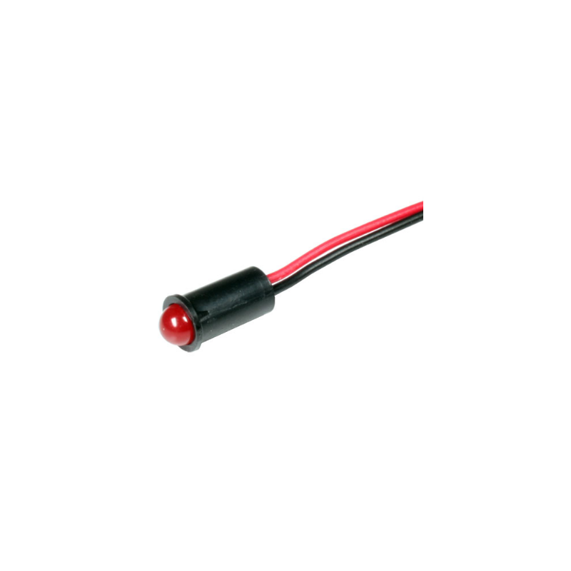 Piloto rojo Ø6mm 12v con cable Piloto rojo Ø6mm 12v con cable