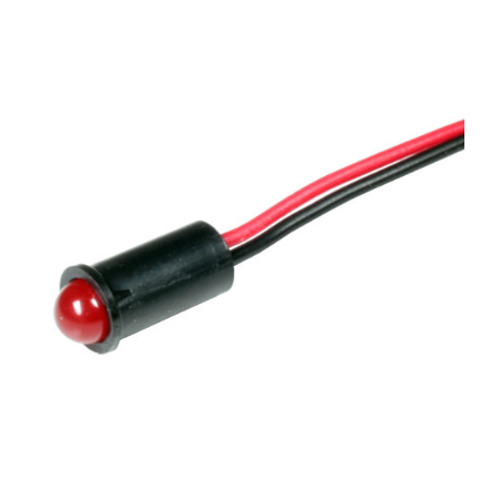 Piloto rojo Ø6mm 12v con cable