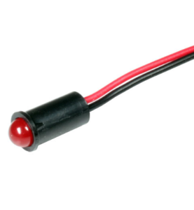 Piloto rojo Ø6mm 12v con cable