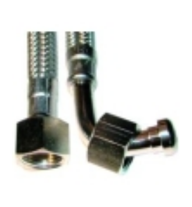 Manguera flexible inox 1.5m codo 3/8x3/8 h-h