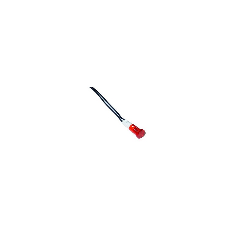 Piloto led Ø8.5mm 230v ac rojo con cable ( 2 unidades)
