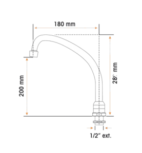 Caño en c orientable 180mm grifo sobremesa Varios Fabricantes