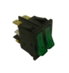 Interruptor verde 30x22mm 230v doble tecla
