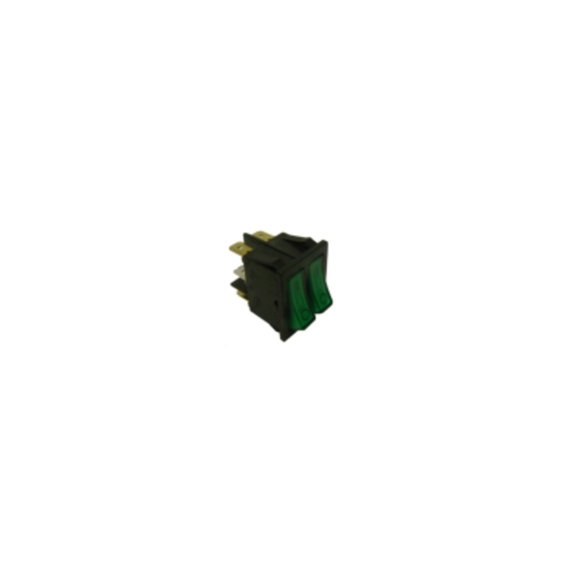 Interruptor verde 30x22mm 230v doble tecla