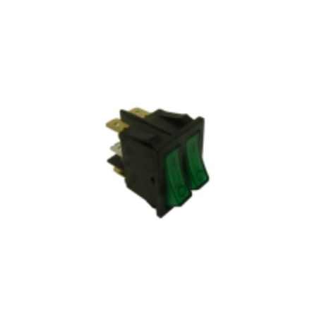 Interruptor verde 30x22mm 230v doble tecla