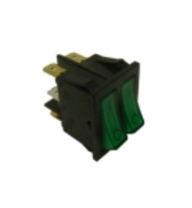 Interruptor verde 30x22mm 230v doble tecla