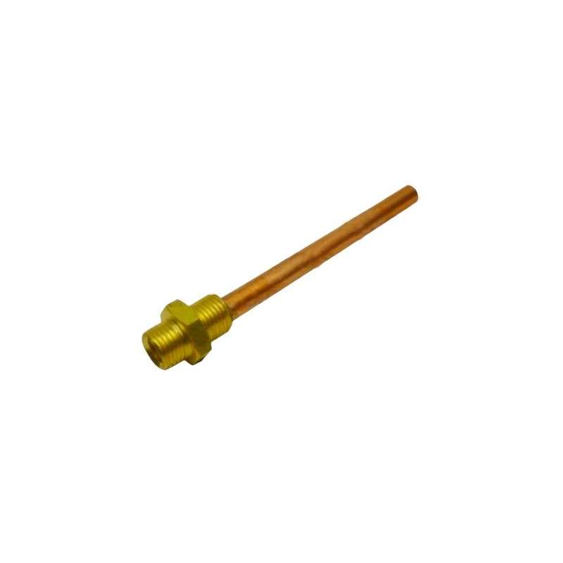 Tubo cobre inyector largo  110mm 1/4x1/4" macho Wega