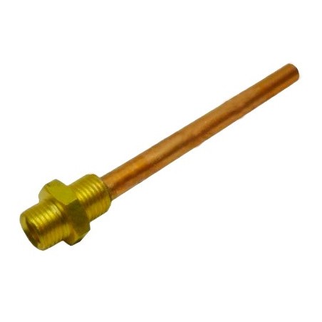 Tubo cobre inyector largo  110mm 1/4x1/4" macho Wega