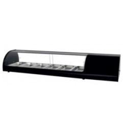 Cristal curvo vitrina 6 bandejas negro