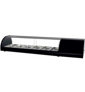 Cristal curvo vitrina 6 bandejas negro