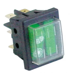 Interruptor verde 30x22mm 230v con piloto