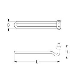 Resistencia 800W 230V espirales 1 brida 50x26mm L 160mm An 34mm H 20mm tubo ø 8,5mm Zanussi Resistencia 800W 230V espirales 1 brida 50x26mm L 160mm An 34mm H 20mm tubo ø 8,5mm Zanussi