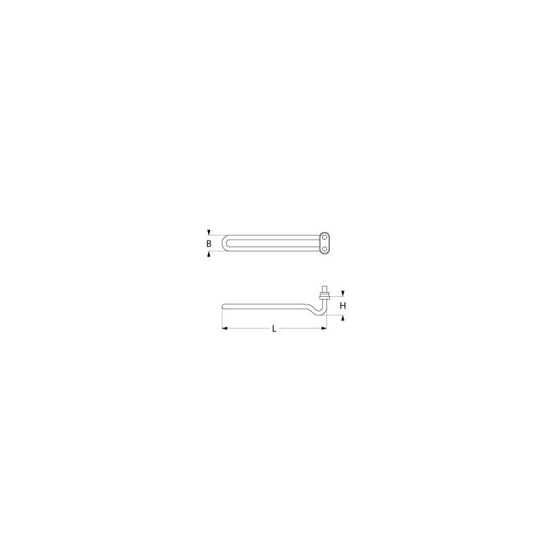 Resistencia 800W 230V espirales 1 brida 50x26mm L 160mm An 34mm H 20mm tubo ø 8,5mm Zanussi Resistencia 800W 230V espirales 1 brida 50x26mm L 160mm An 34mm H 20mm tubo ø 8,5mm Zanussi