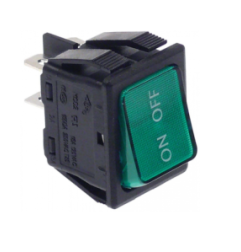 Interruptor 30x22mm 230V Led Verde Bipolar