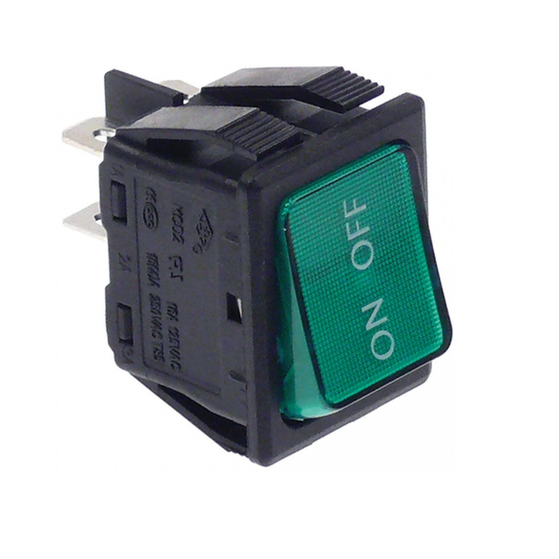 Interruptor 30x22mm 230V Led Verde Bipolar