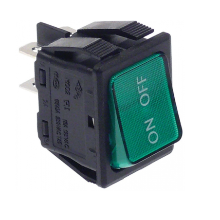 Interruptor 30x22mm 230V Led Verde Bipolar