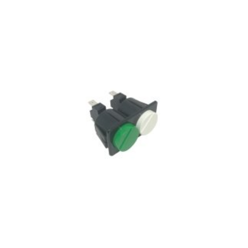 Pulsador doble blanco/verde 230v 16a 28x54mm