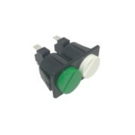 Pulsador doble blanco/verde 230v 16a 28x54mm